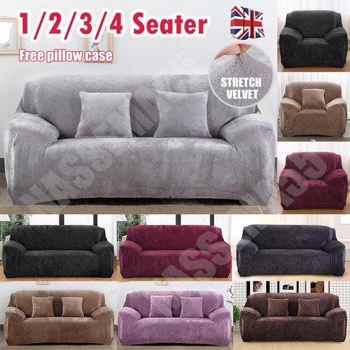 Velvet elastic stretch sofa - velvet,